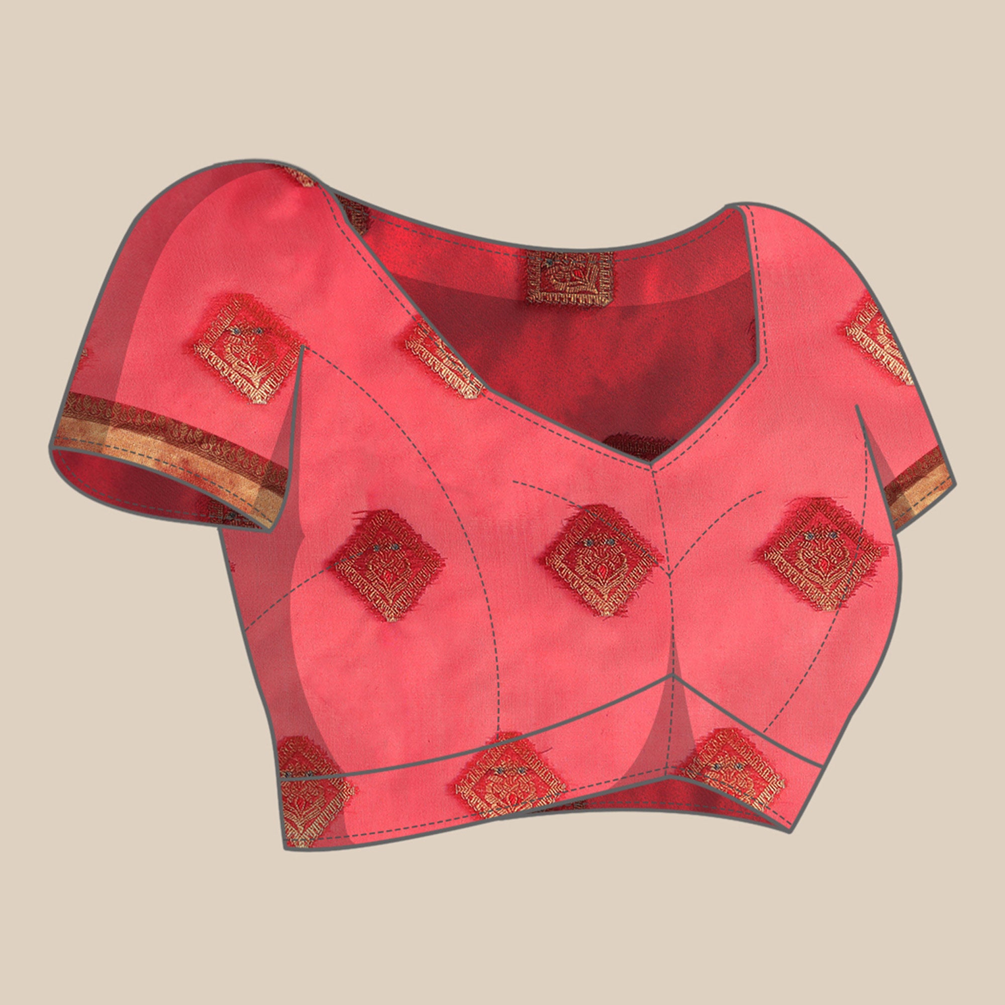 Red Woven Organza Saree