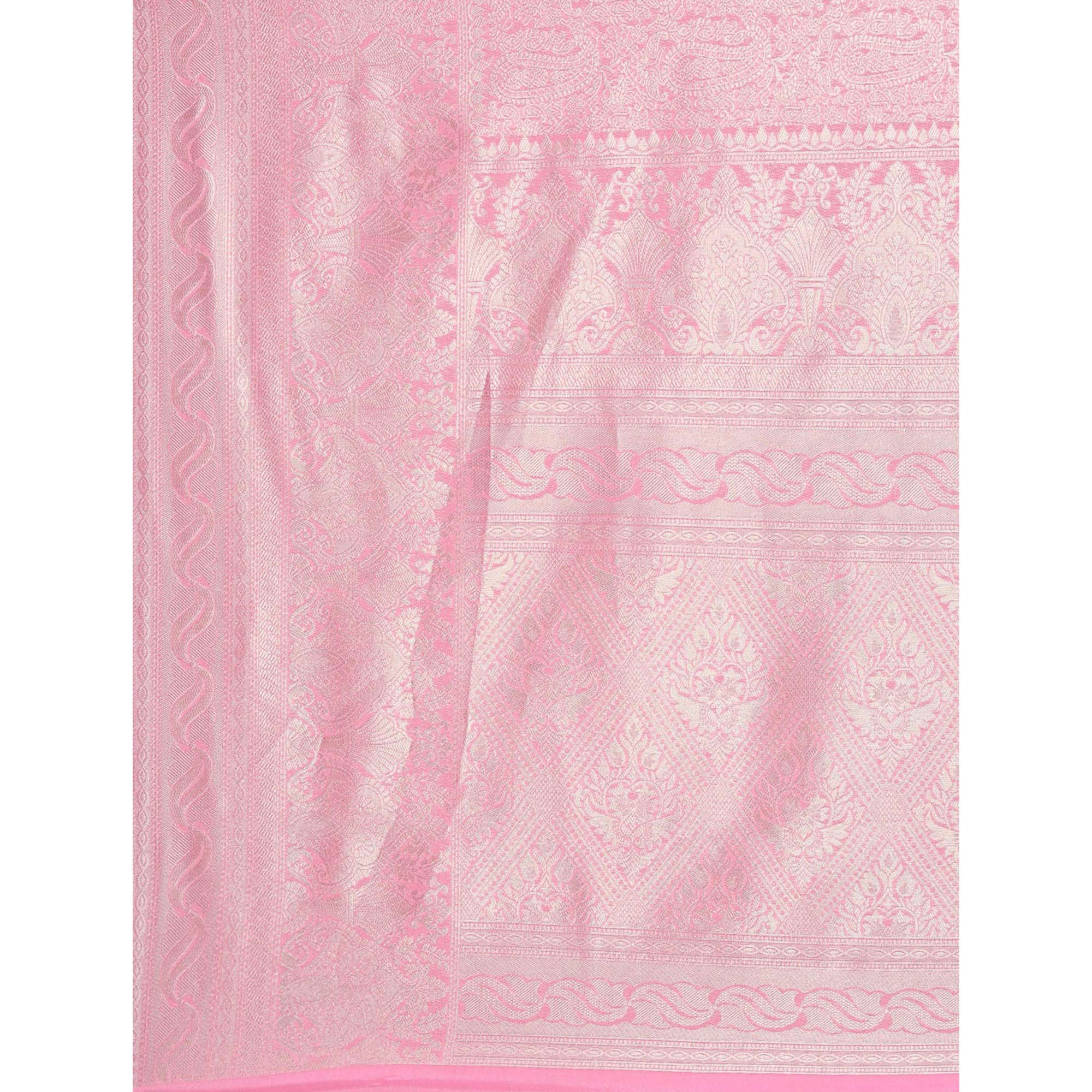 Pink Woven Kanjivaram Silk Saree