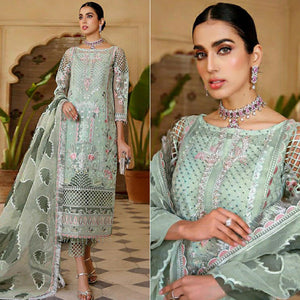 Sea Green Heavy Embroidered Georgette Pakistani Suit