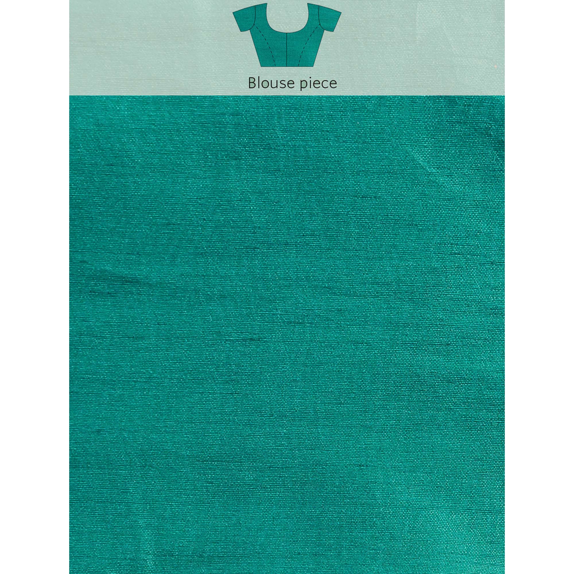 Turquoise Green Floral Foil Printed Zomato Saree