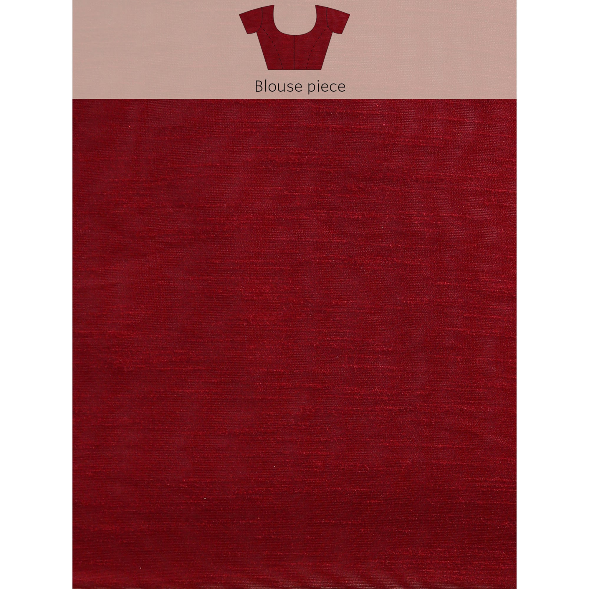 Maroon Swaroski Work Vichitra Silk Saree
