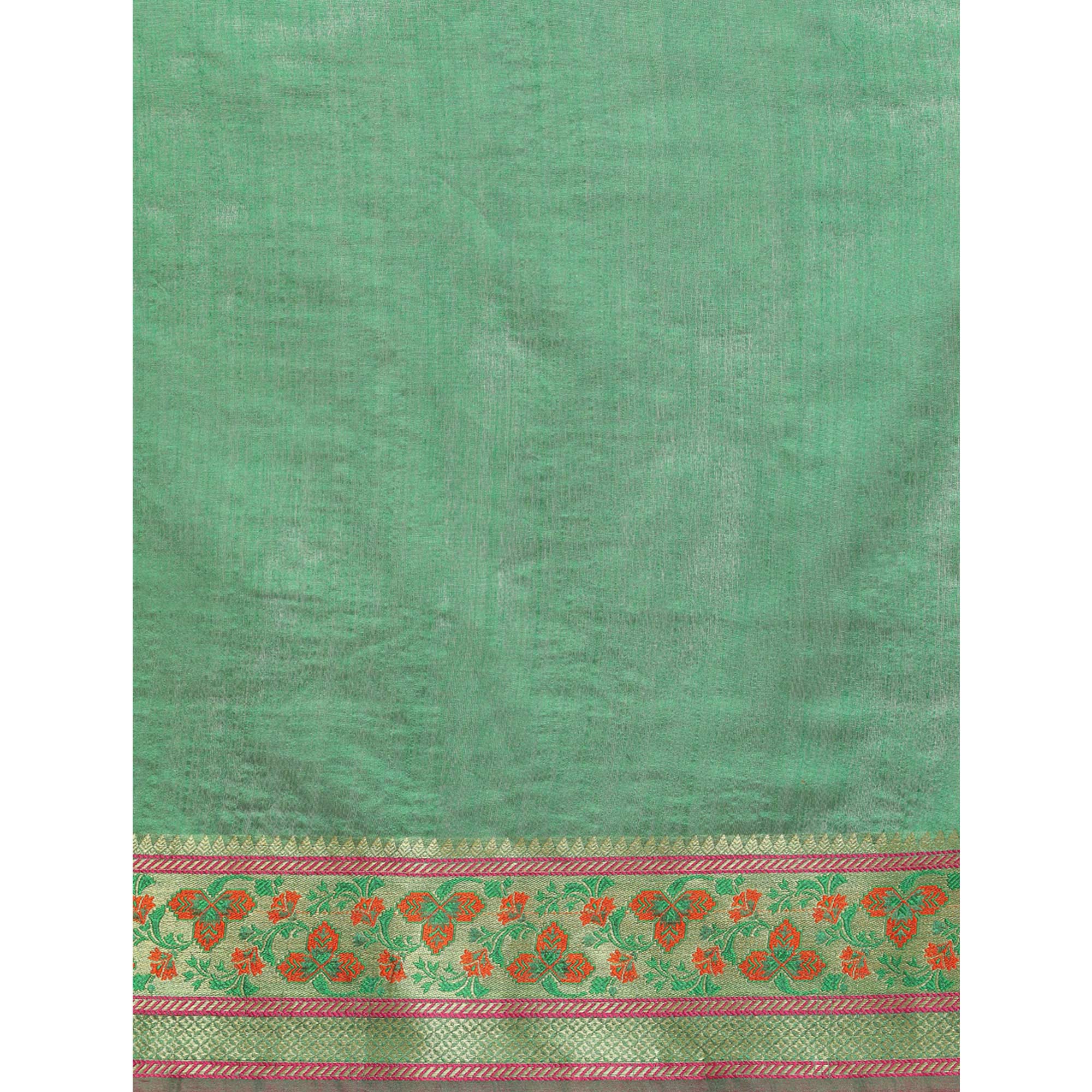 Green Woven Cotton Silk Saree