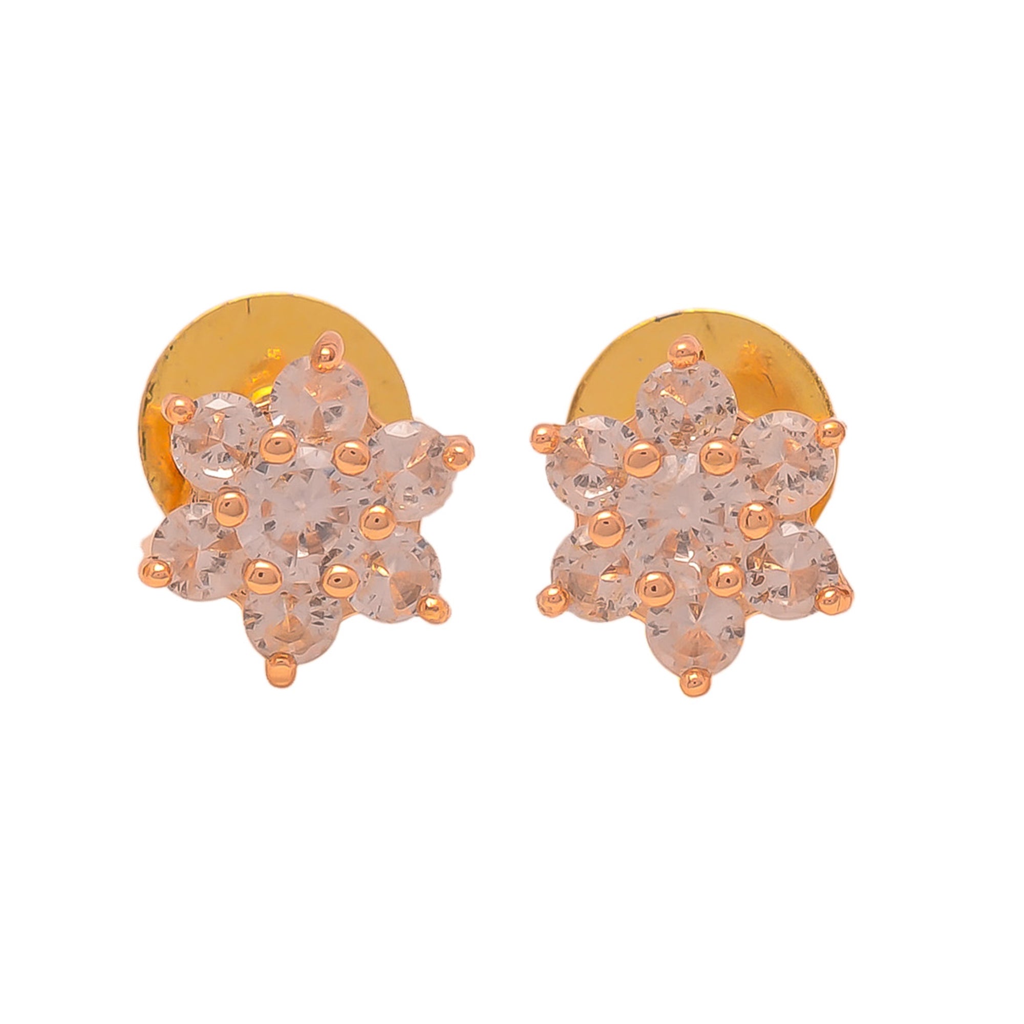 Rose Gold Polish Stud Earrings Pair