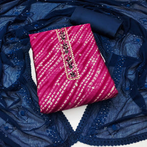 Rani Pink Printed Modal Dress Material