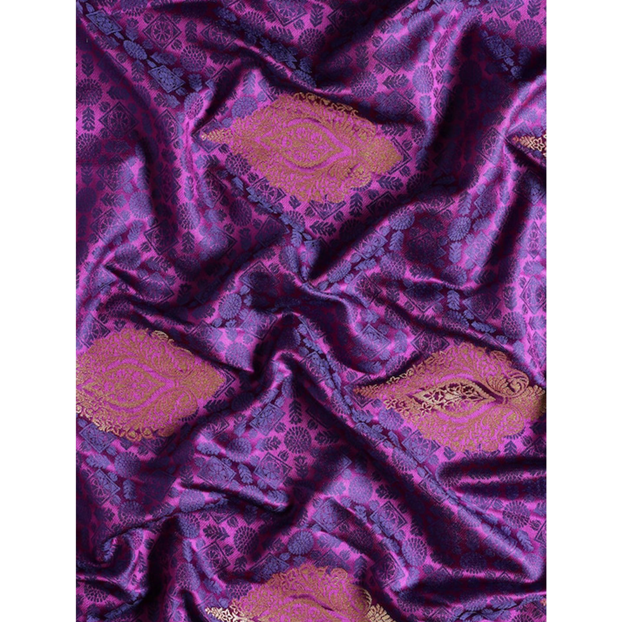 Purple Woven Kanjivaram Silk Saree WithTassels