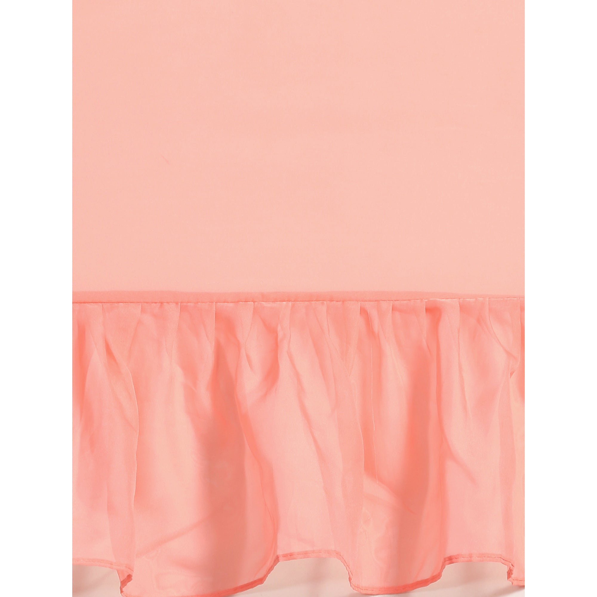 Peach Solid Organza Frill Saree