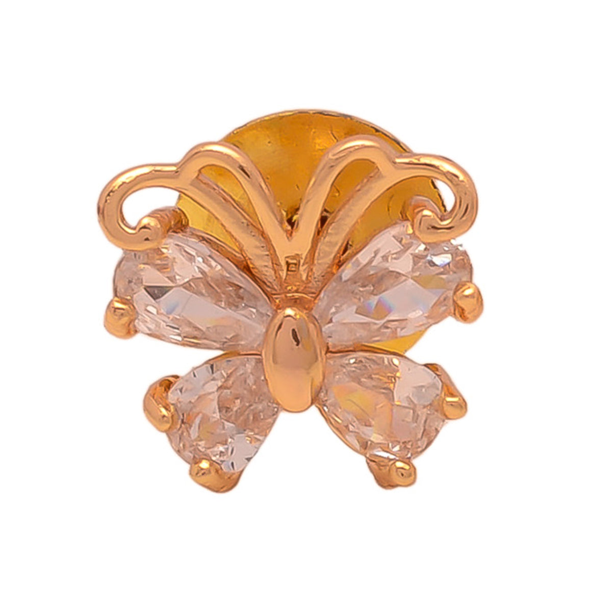 Rose Gold Polish Butterfly Design Stud Earrings Pair