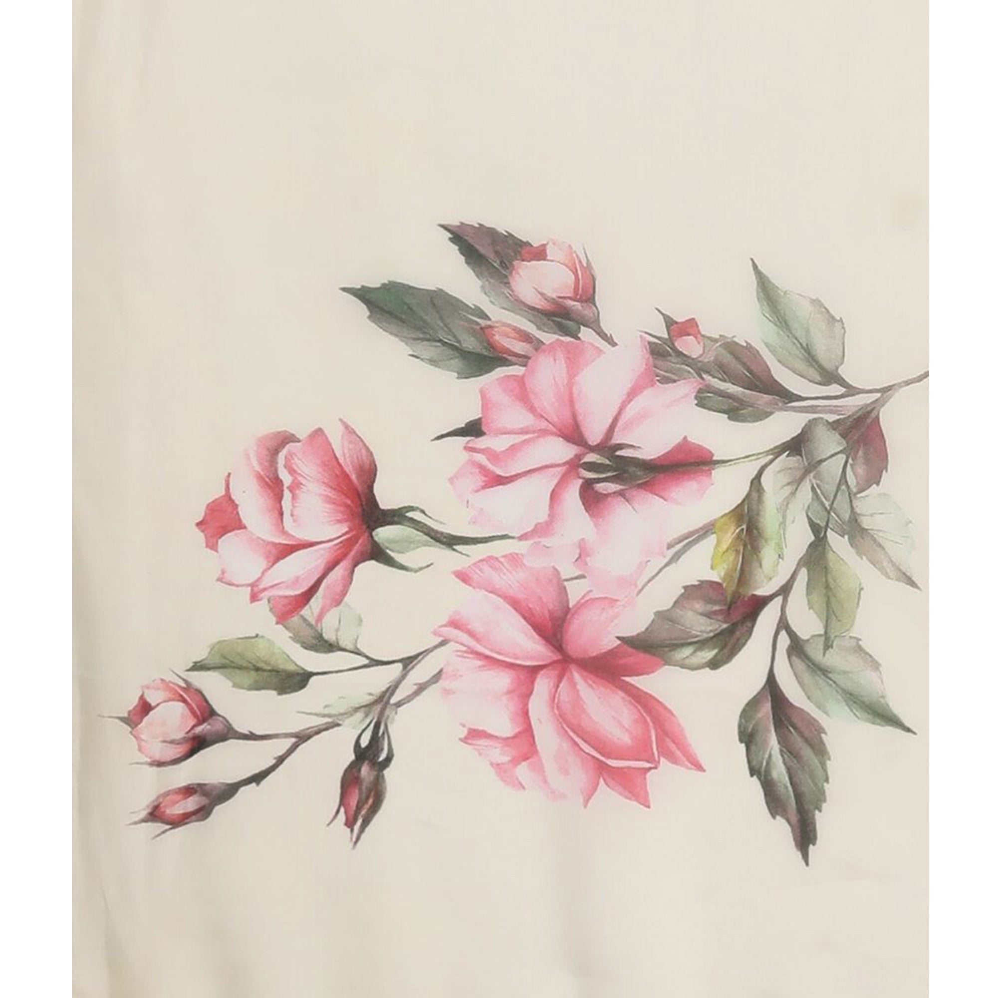 Offwhite Floral Digital Printed Georgette Saree