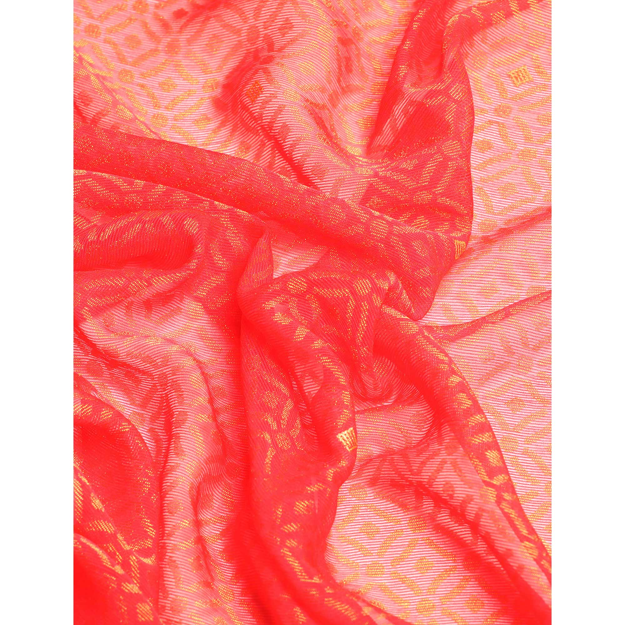 Pink Foil Printed With Swarovski Brasso Saree
