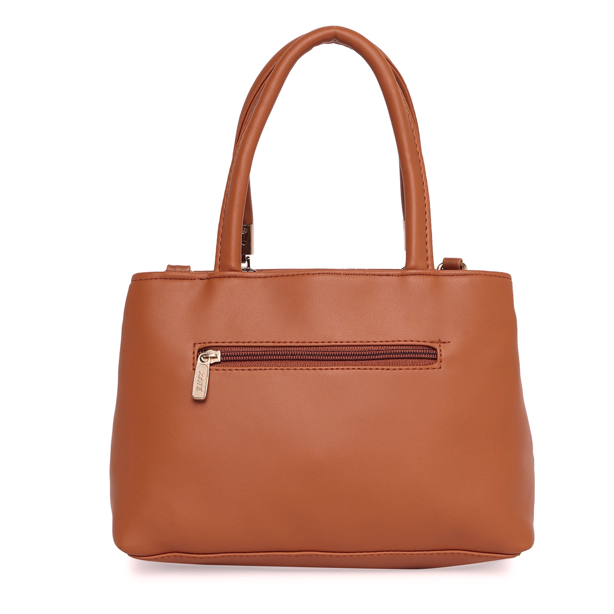 Brown Women Vegan Leather Handbag With Belt