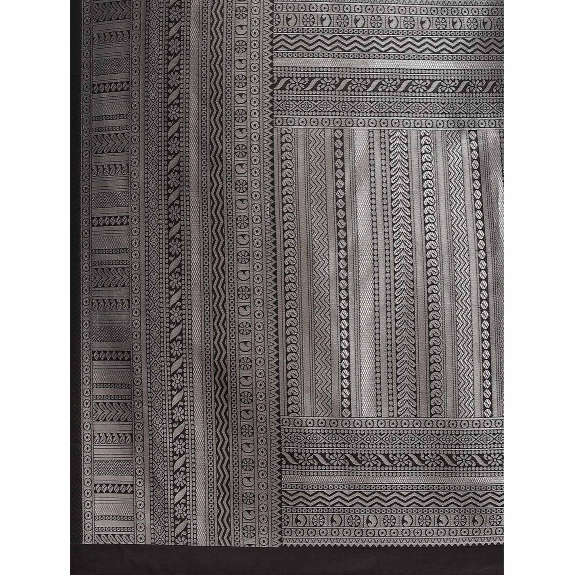 Black Woven Banarasi Silk Saree