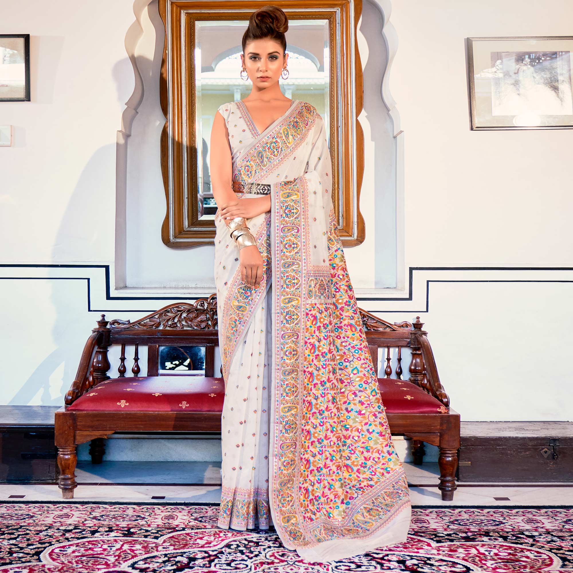 White Woven Modal Saree