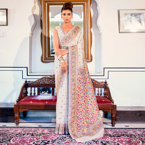 White Woven Modal Saree