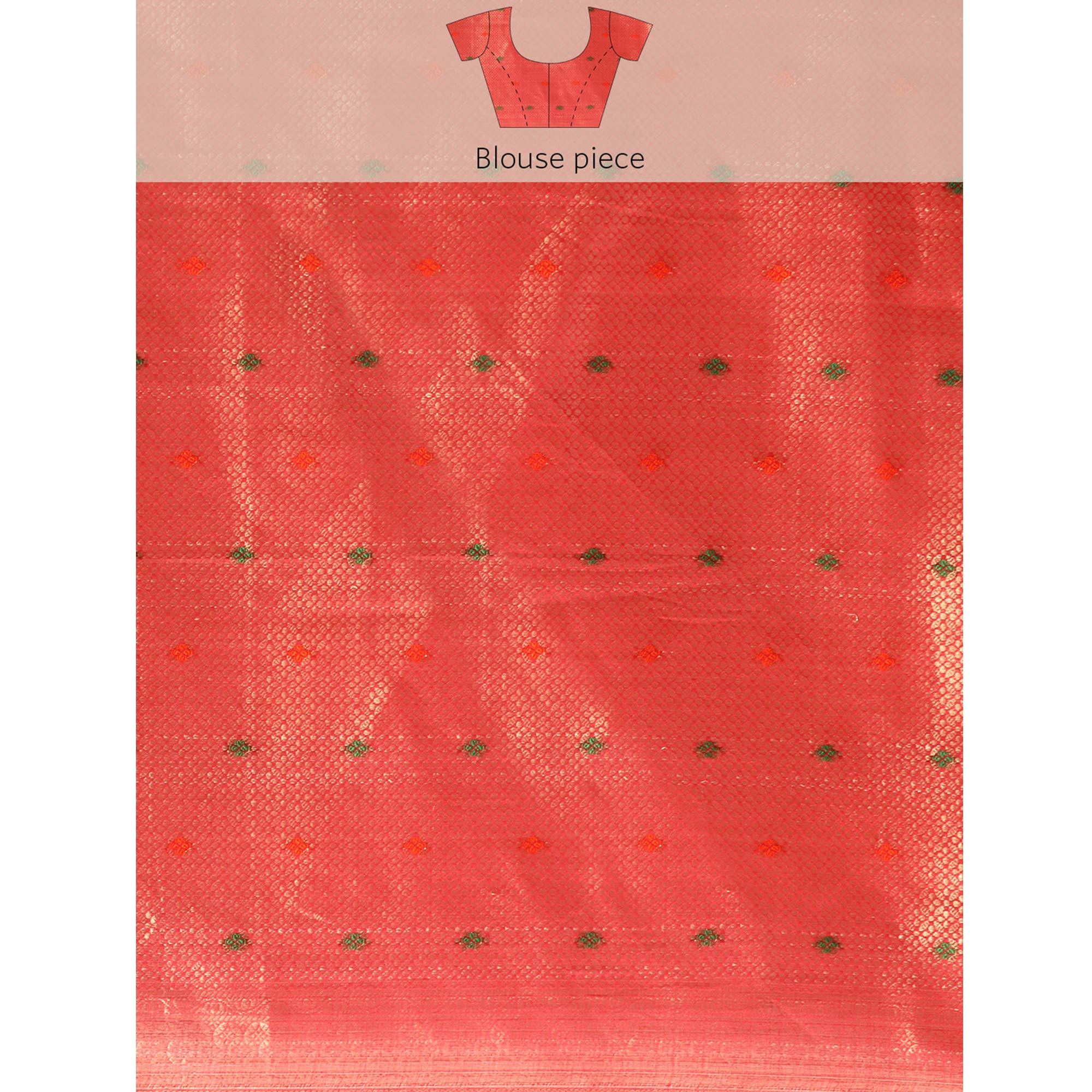 Pink Floral Woven Organza Silk Saree