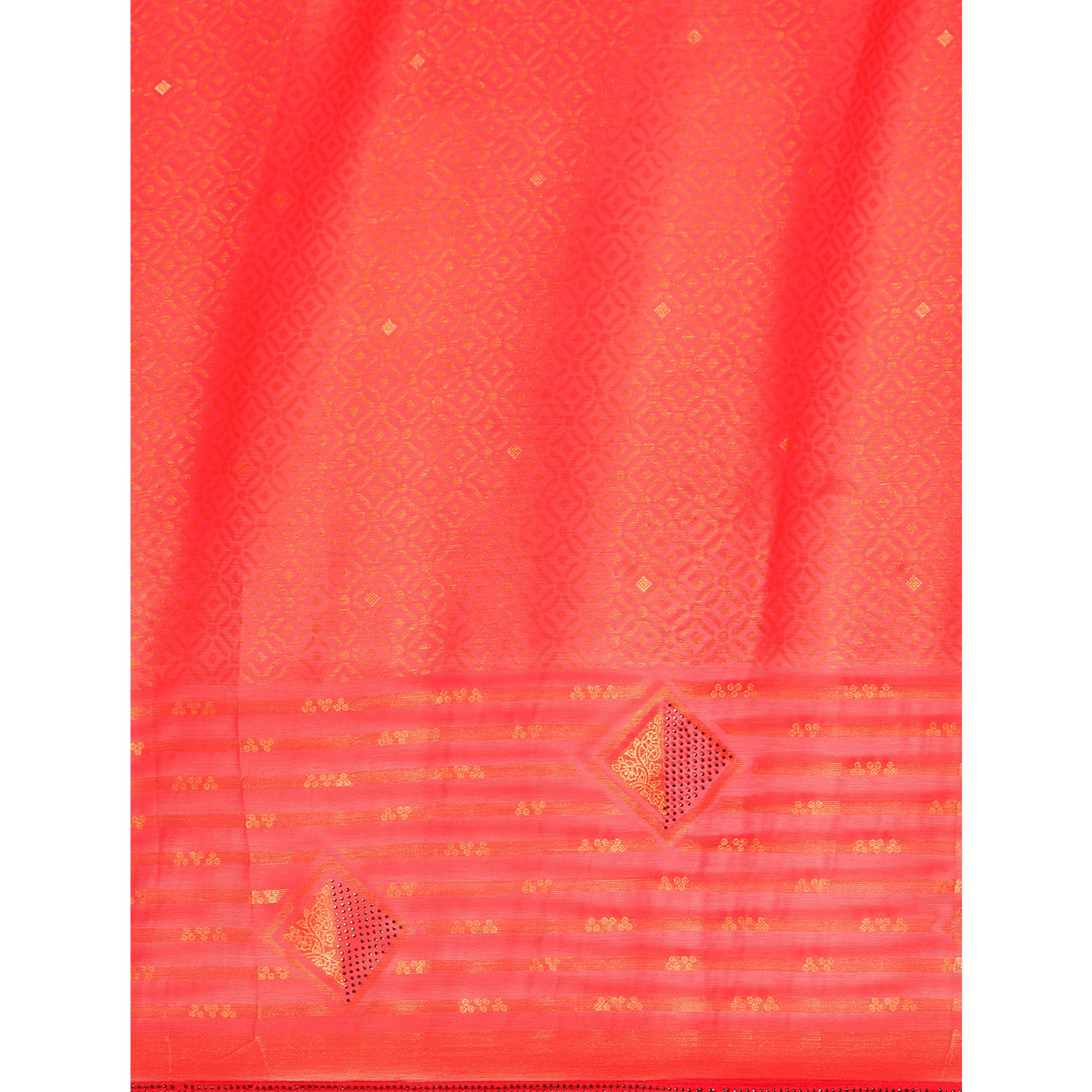 Pink Foil Printed With Swarovski Brasso Saree