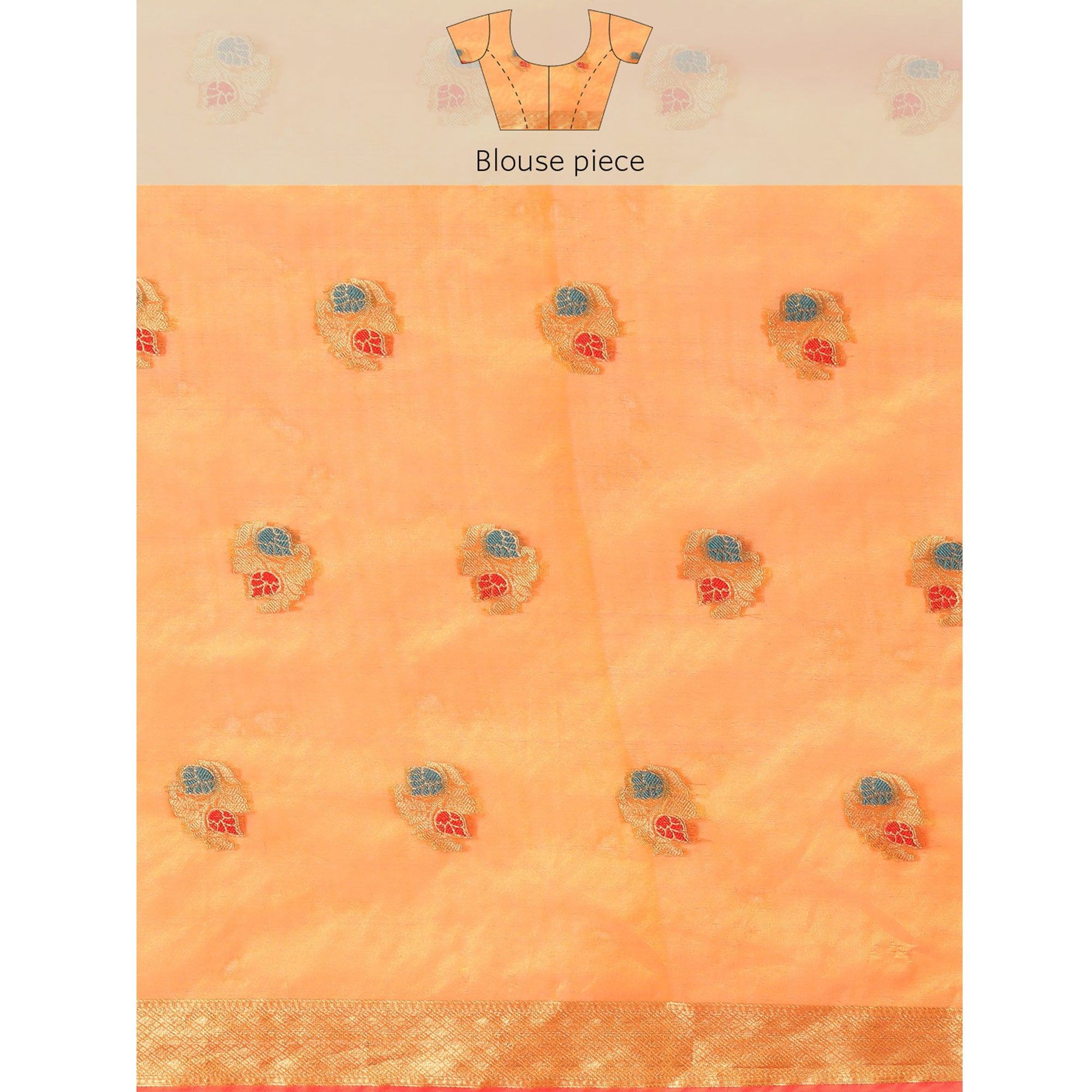 Golden Woven Organza Saree