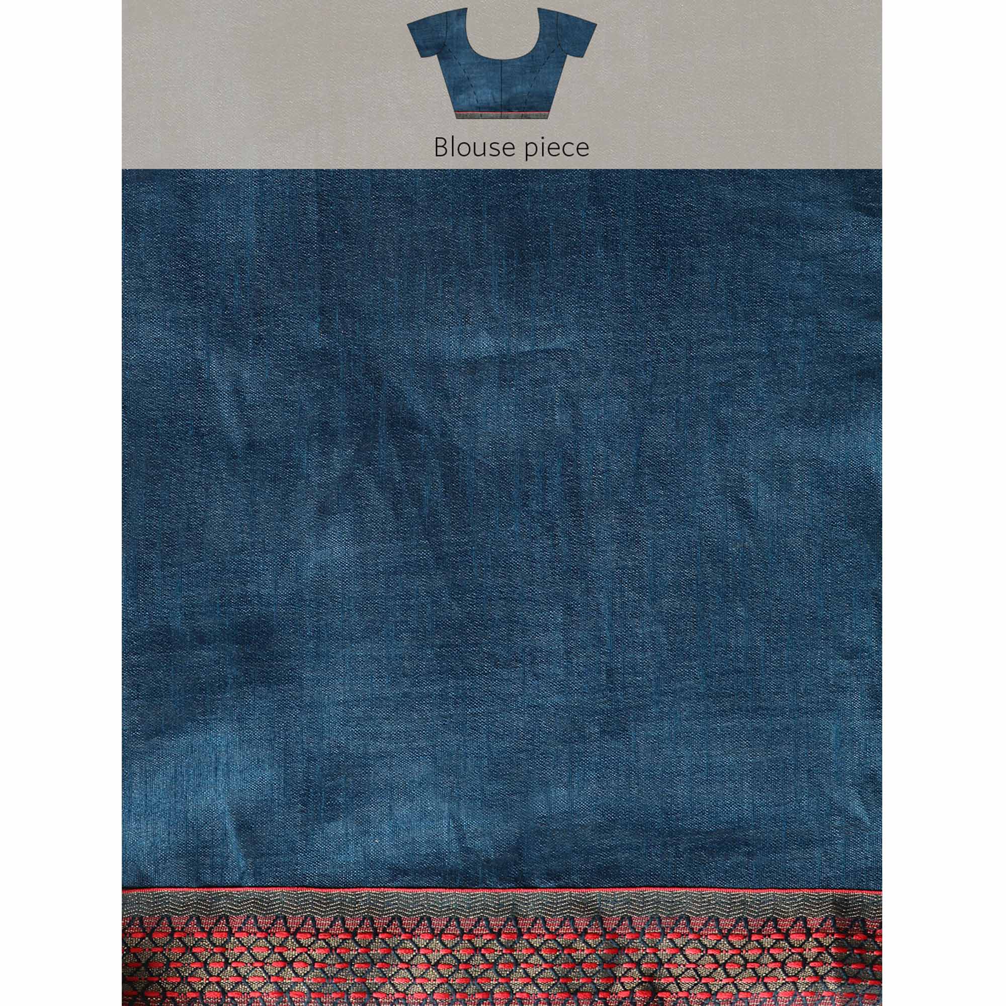 Blue Foil Printed Zomato Saree
