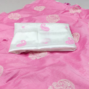 Pink Embroidered Chanderi Saree