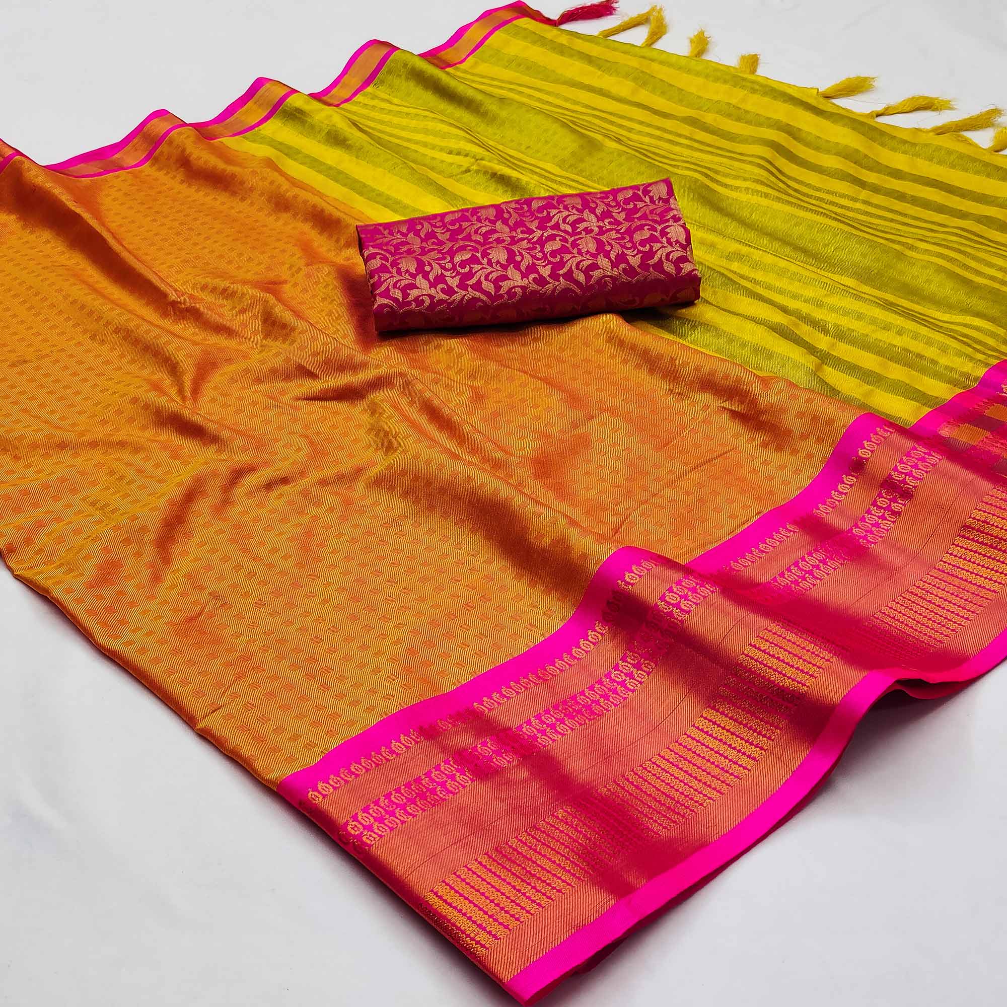 Gold Woven Cotton Silk Saree