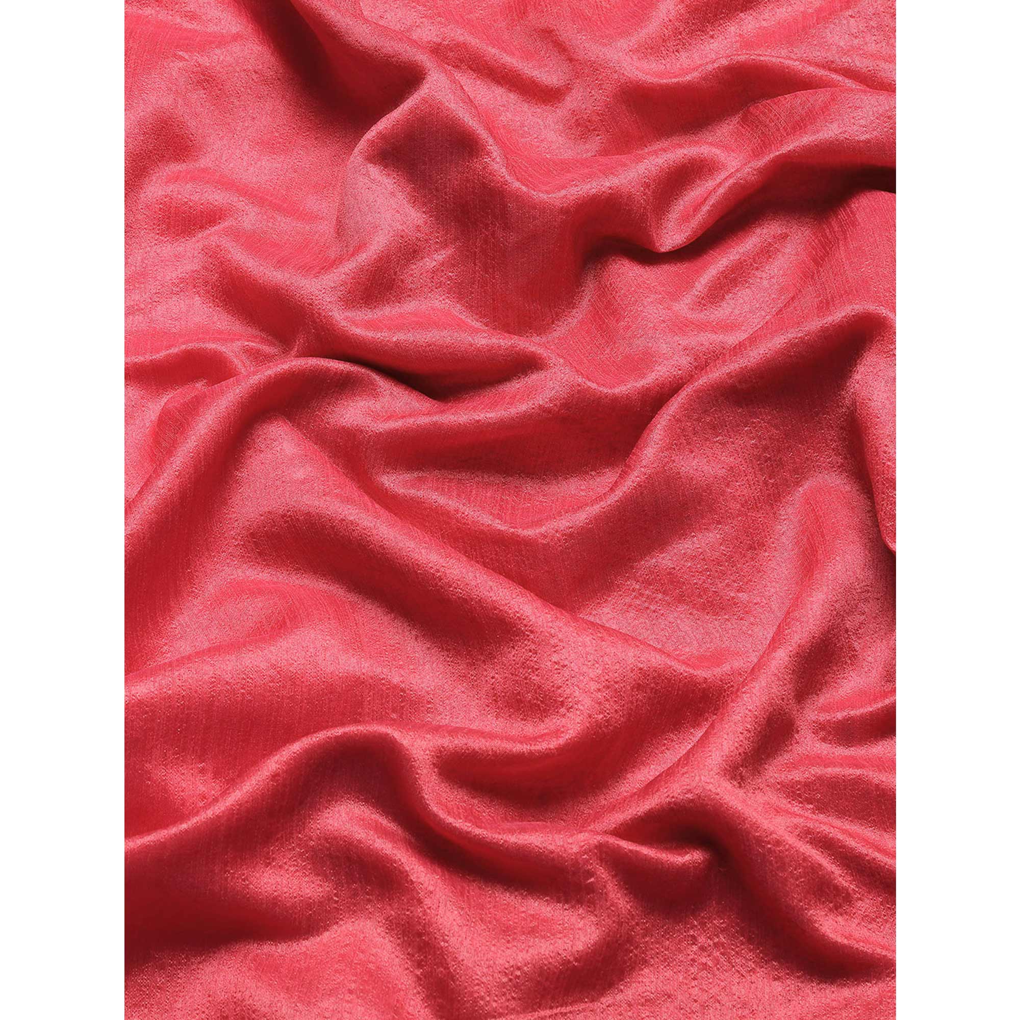 Rani Pink Woven Cotton Silk Saree