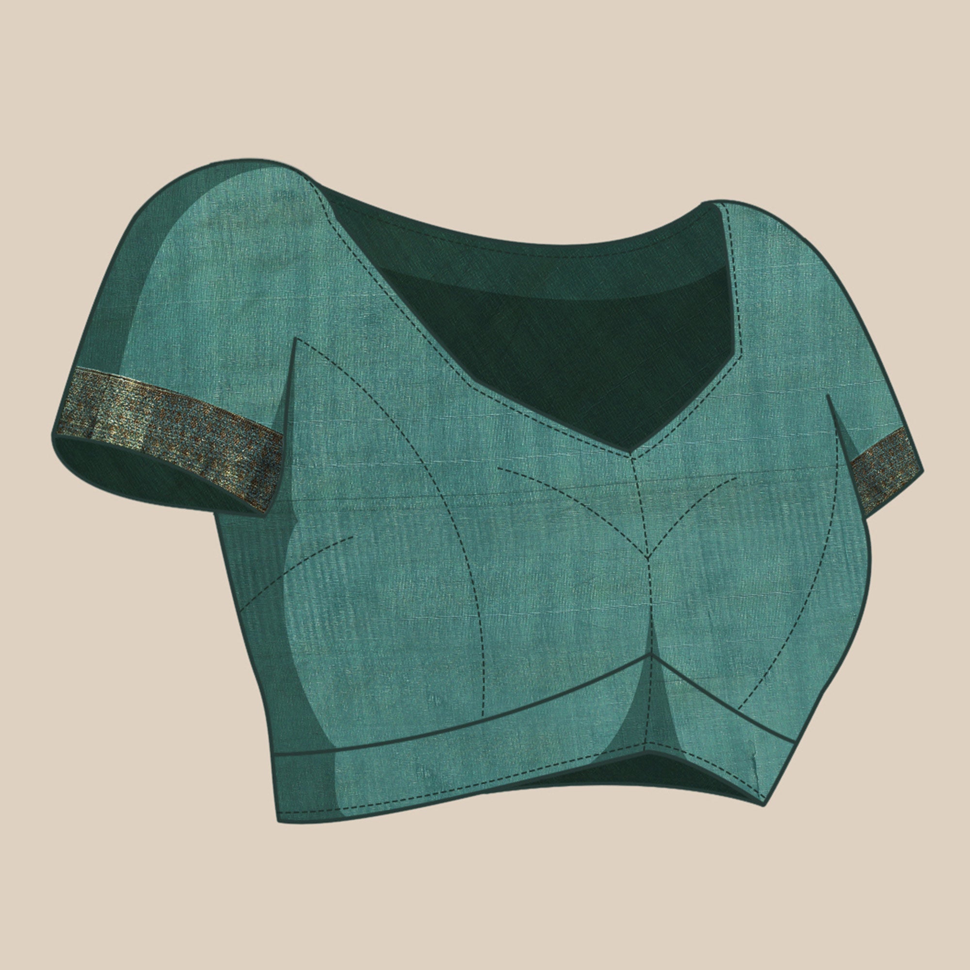 Petrol Blue Woven Organza Saree
