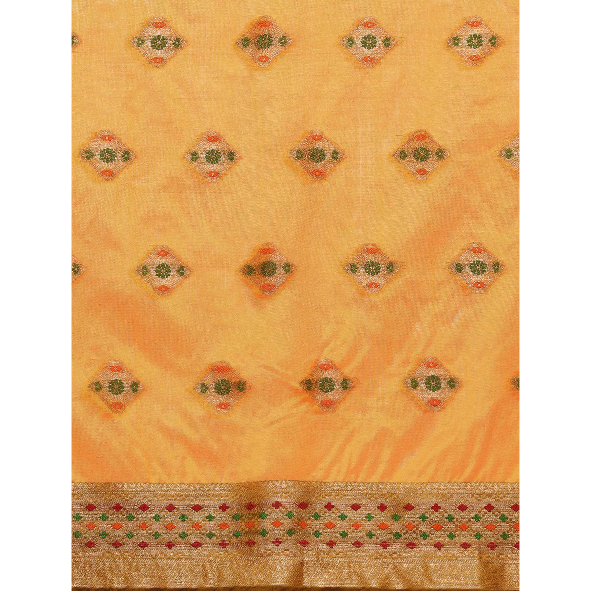 Golden Woven Organza Saree