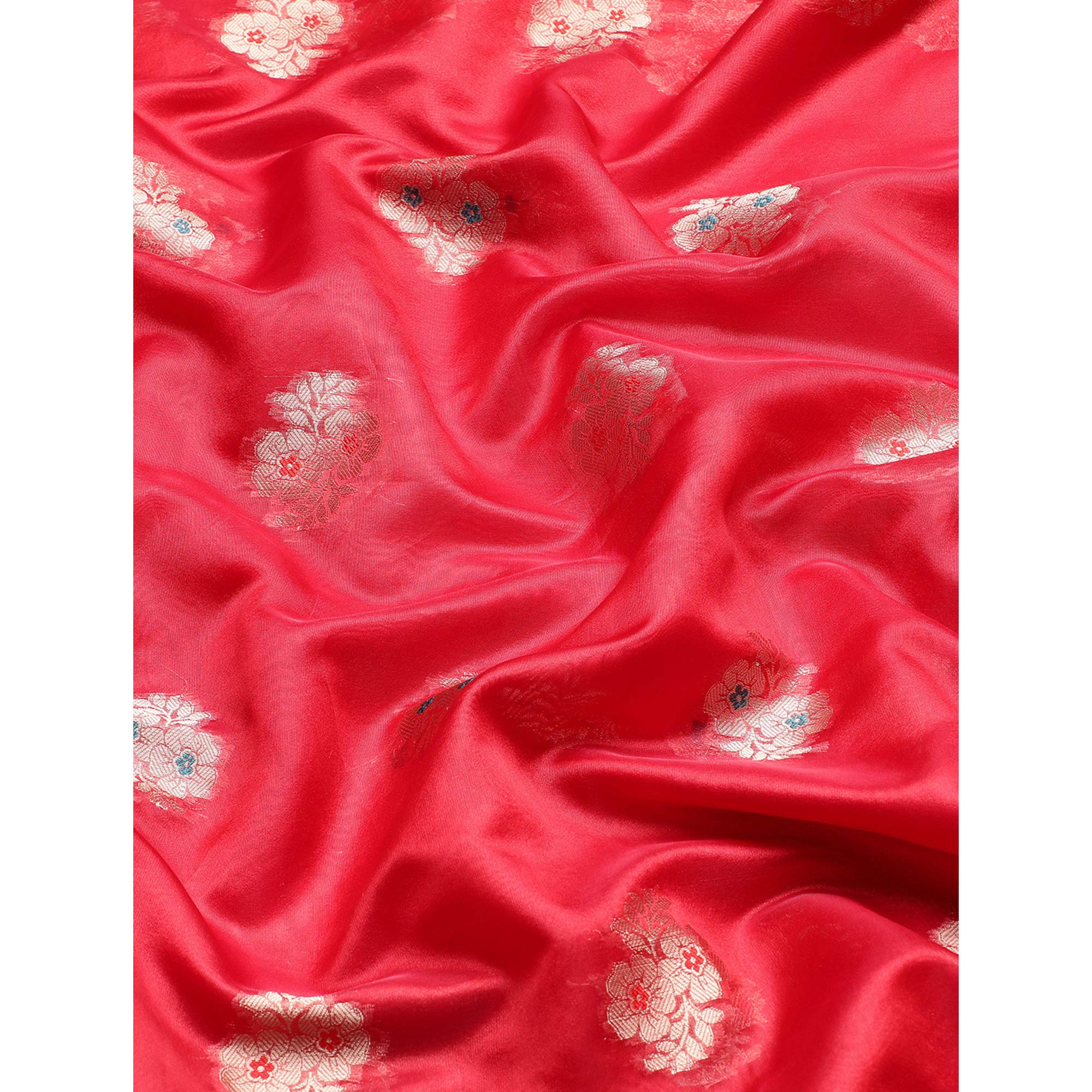 Rani Pink Woven Organza Saree