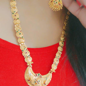 Gold Plated Alloy Long Necklace Set