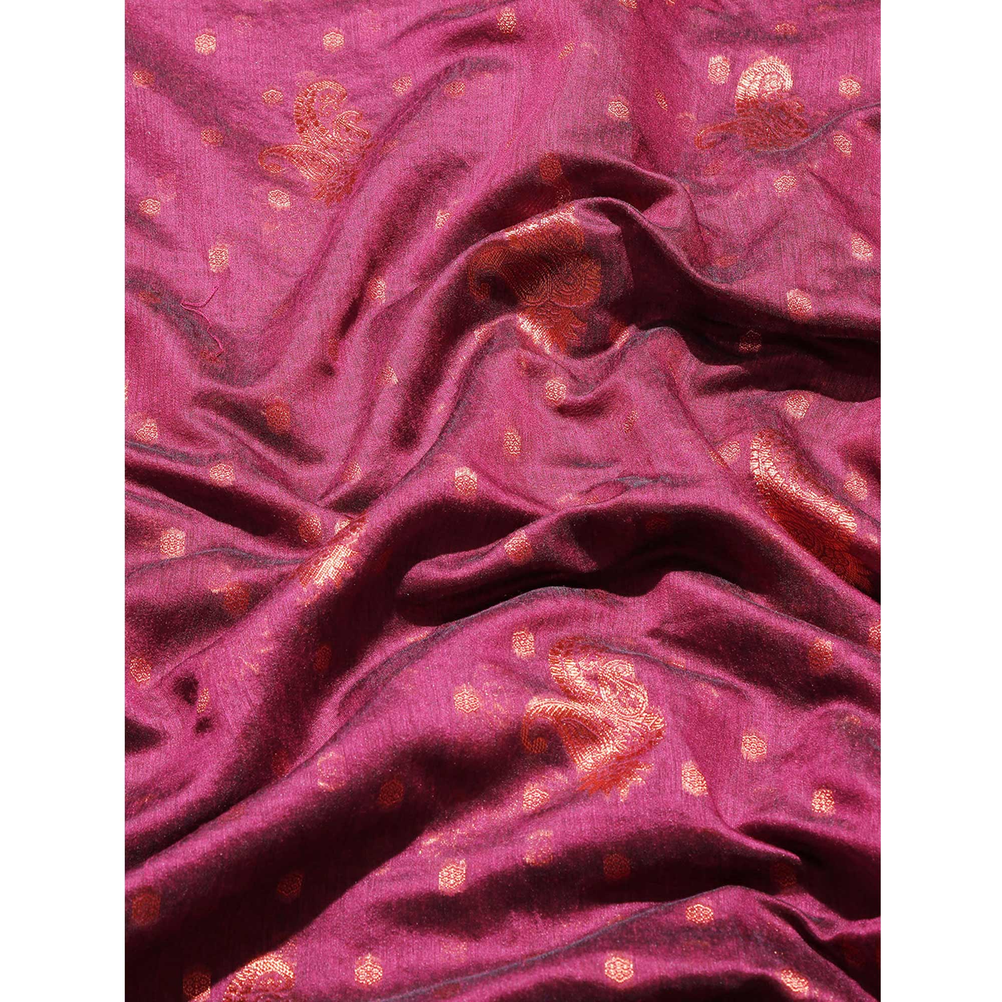 Wine Woven Organza Saree