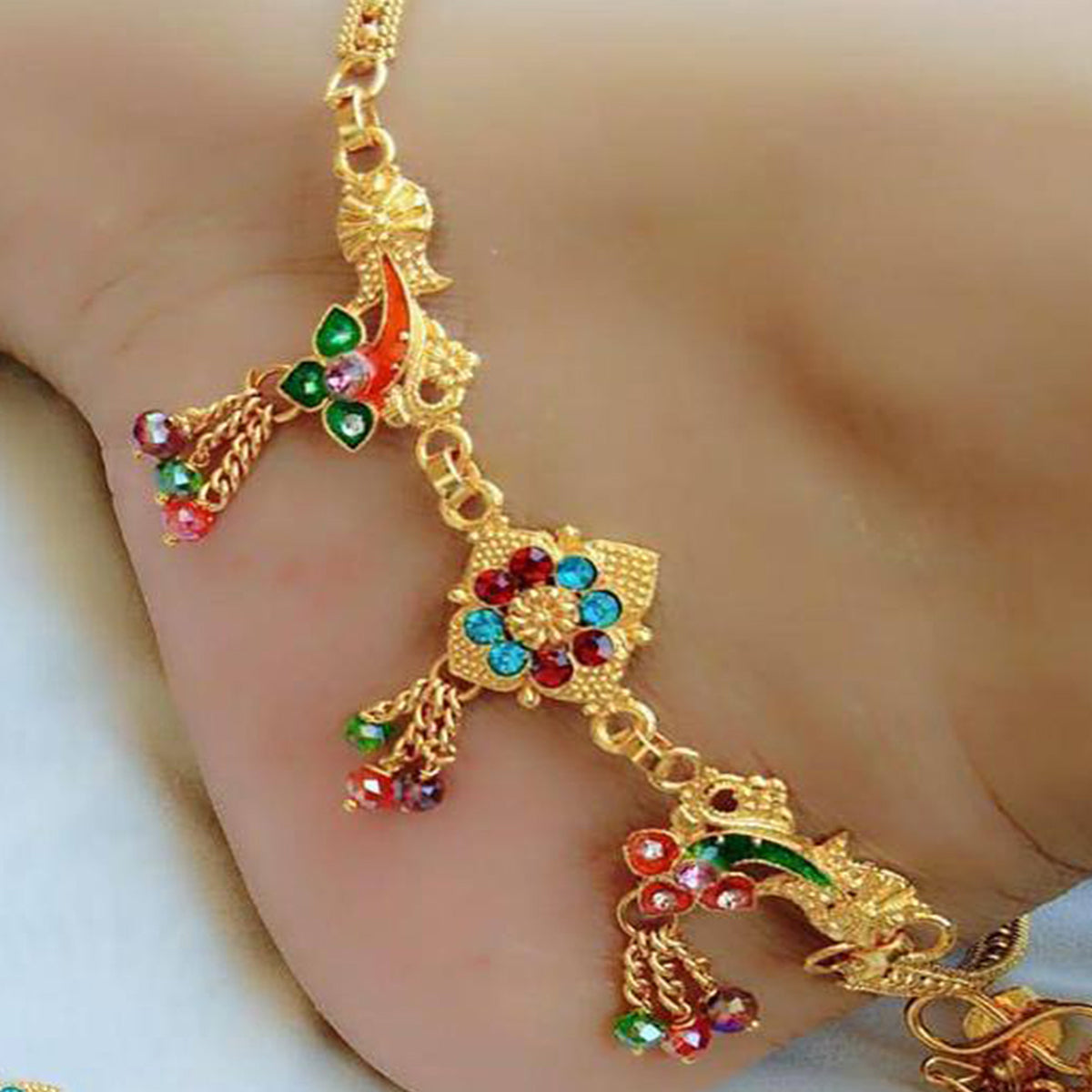 Oxodized Multi Strand Anklets for women