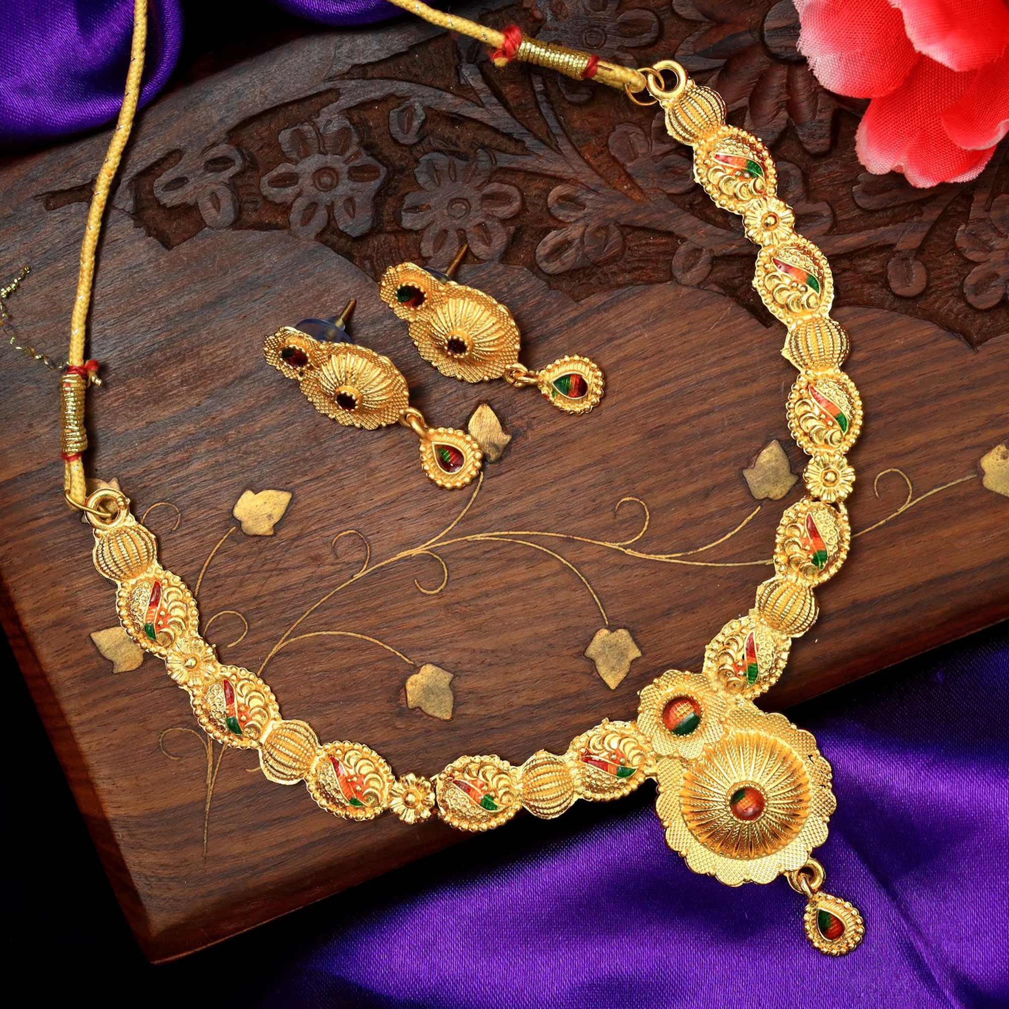 Gold Plated Alloy Necklace Set