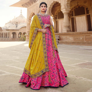 Pink Woven With Handwork Jacquard Gown