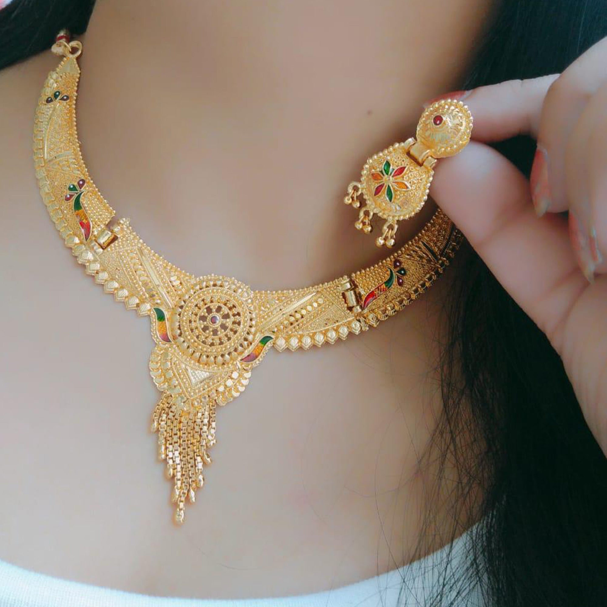 Gold Plated Alloy Necklace Set