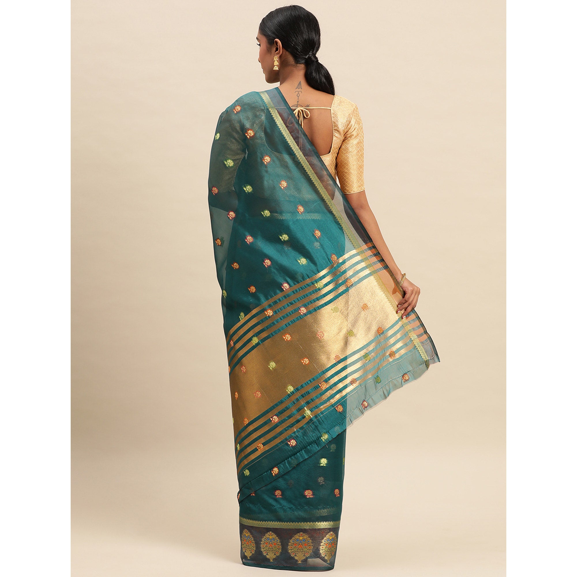 Rama Woven Organza Saree