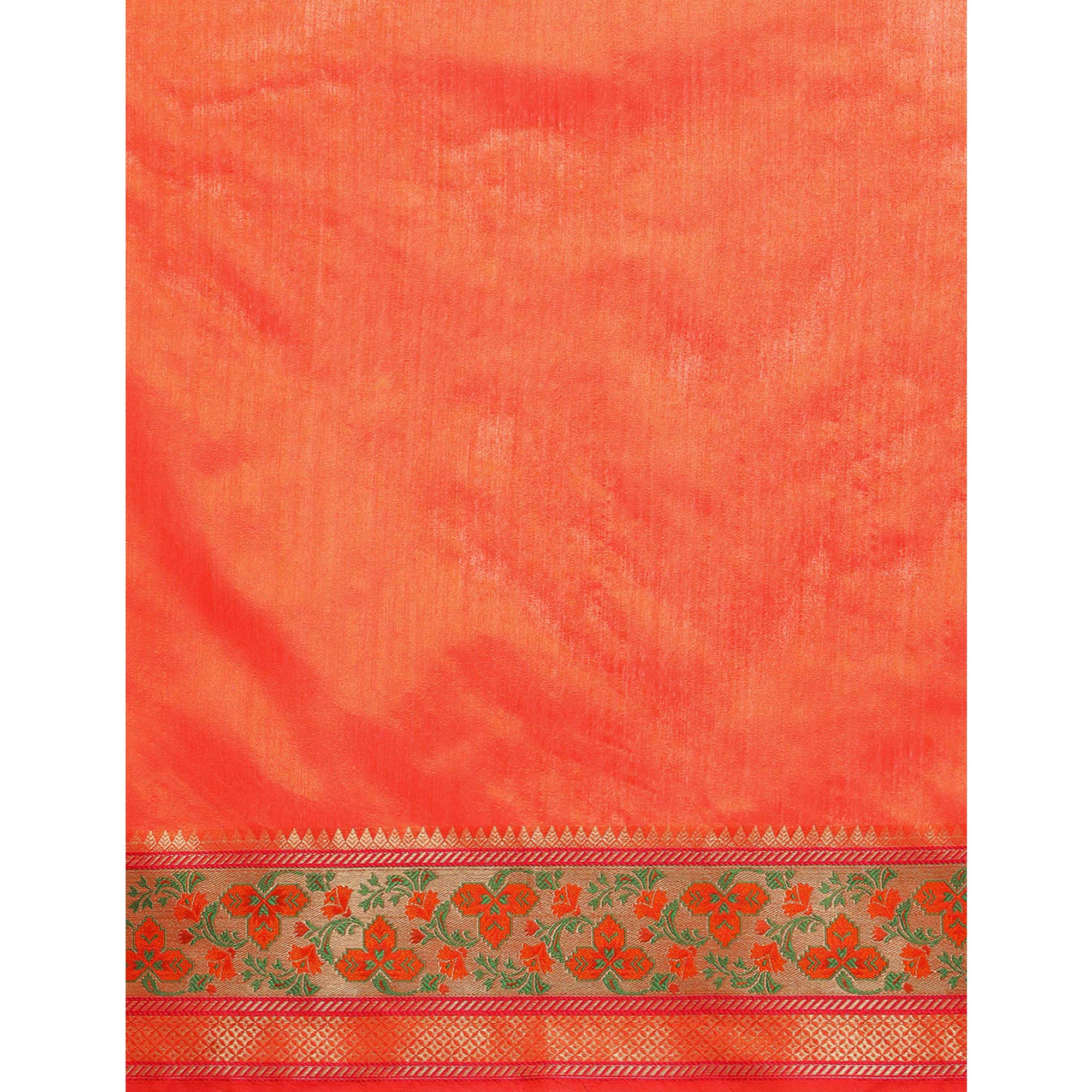 Orange Woven Cotton Silk Saree