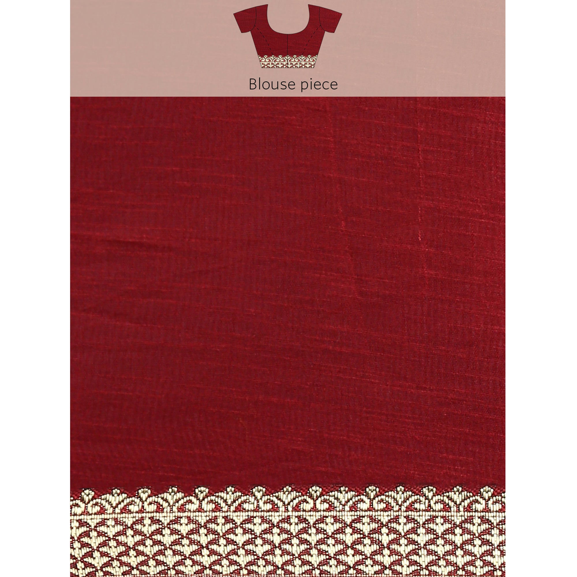 Maroon Solid Vichitra Silk Saree With Fancy Border