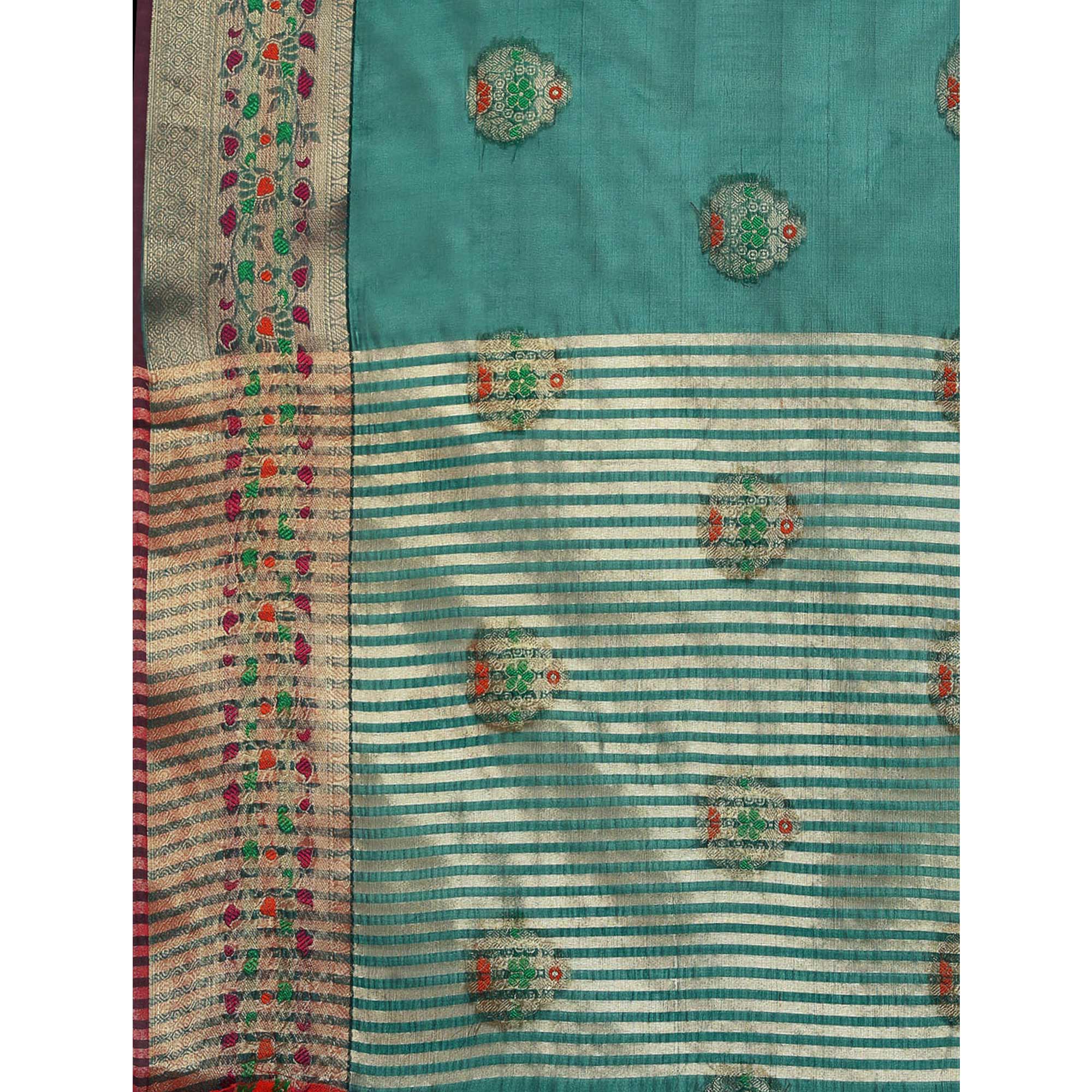 Rama Woven Organza Saree