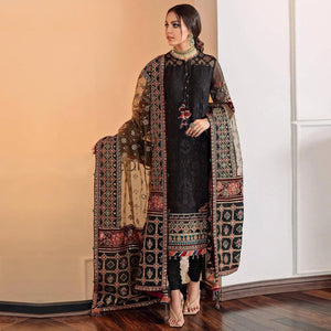 Black Sequins Embroidered Georgette Pakistani Suit