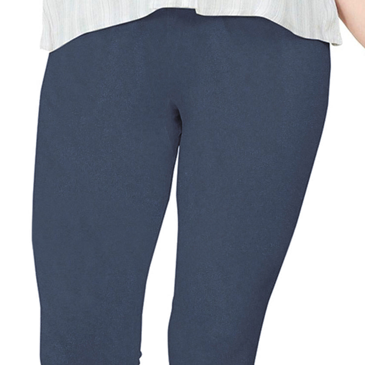 Navy Blue Pure Cotton Ankle Length Leggings