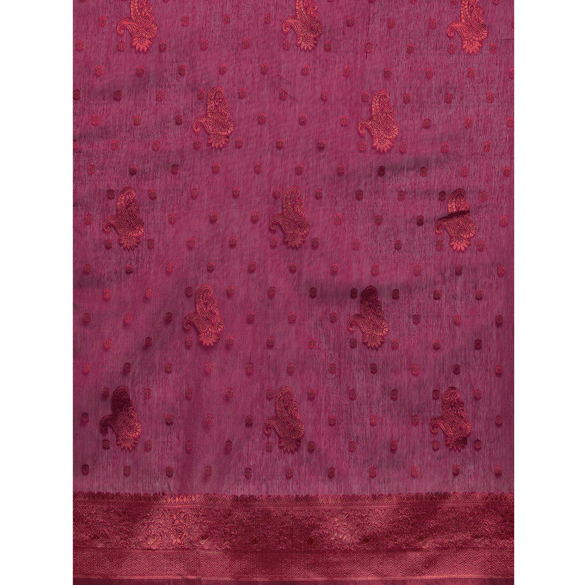 Wine Woven Organza Saree