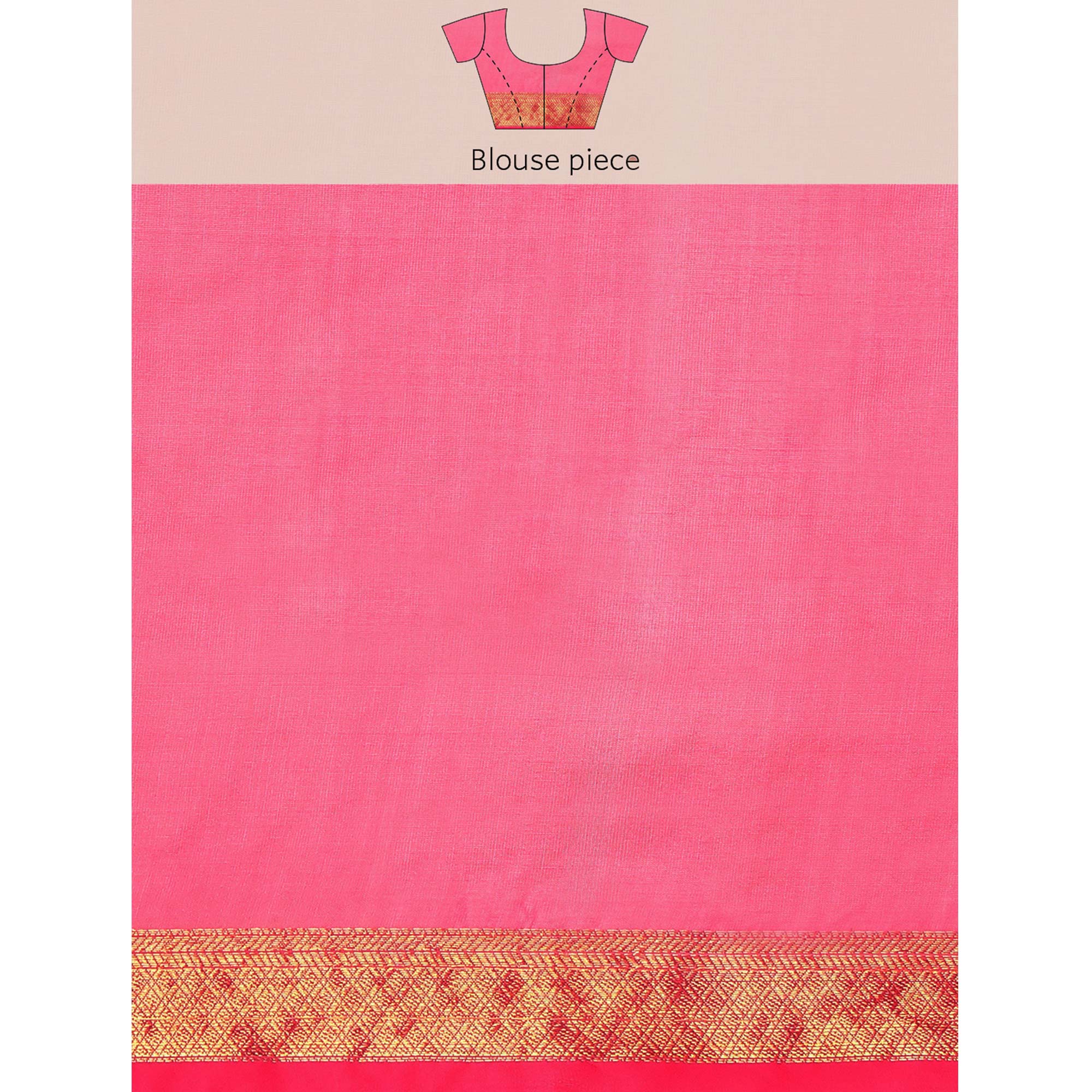 Rani Pink Woven Cotton Silk Saree