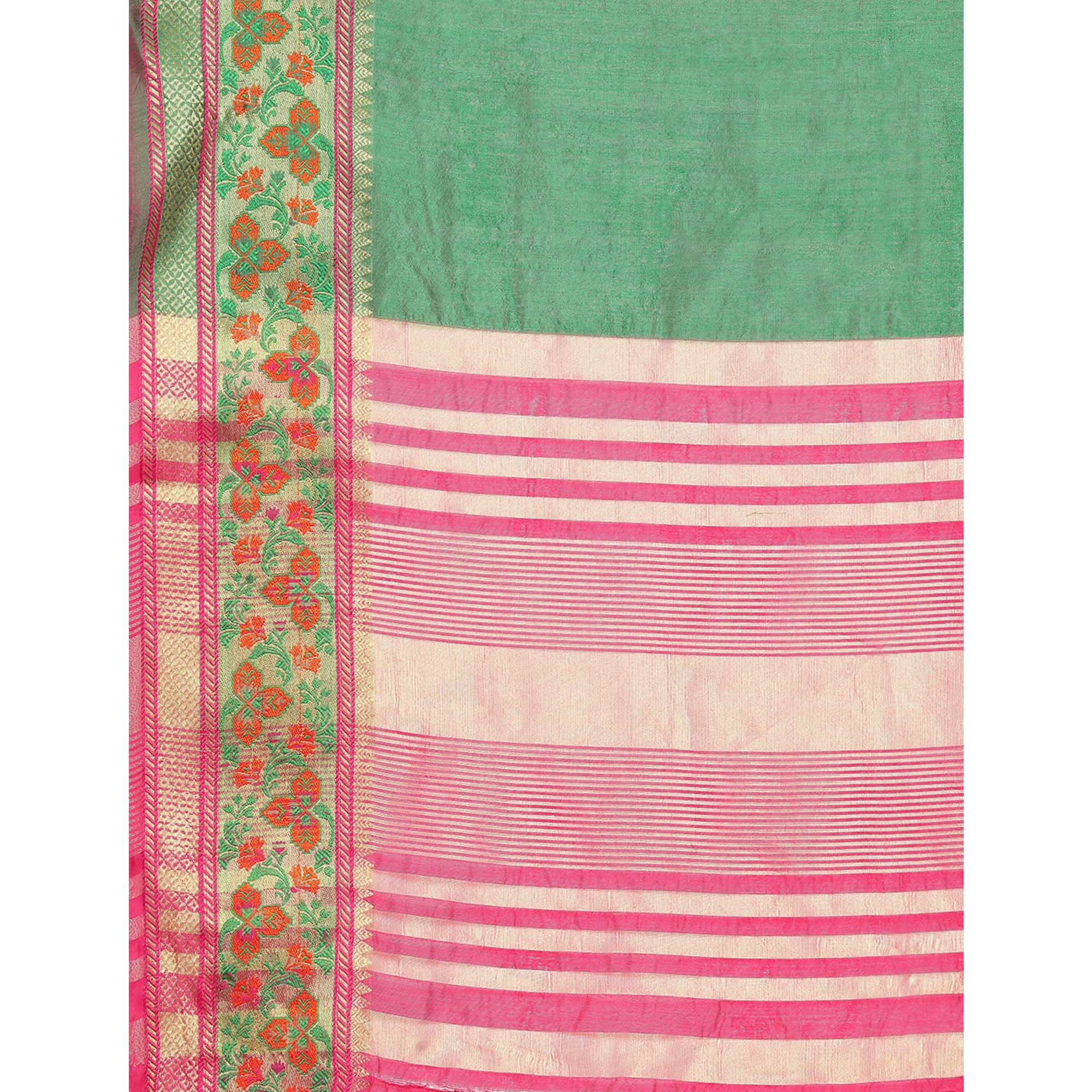 Green Woven Cotton Silk Saree