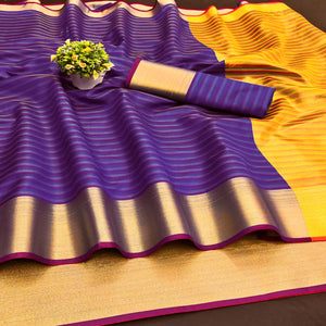 Violet Woven Cotton Silk Saree