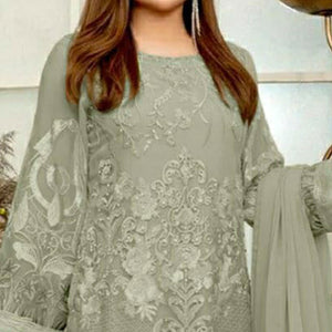 Green Embroidered Georgette Pakistani Suit