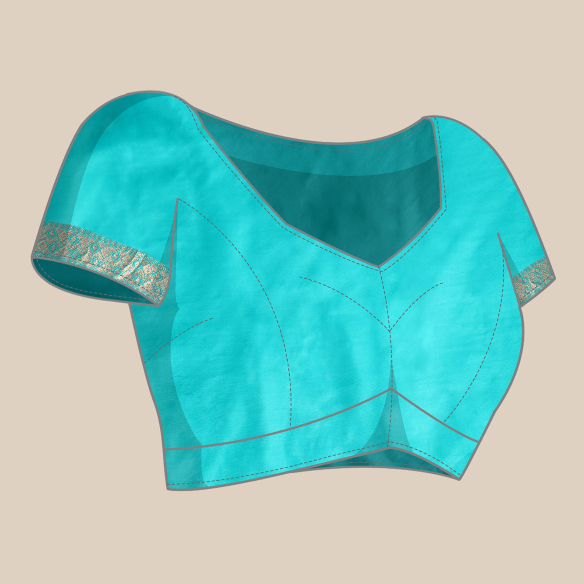 Turquoise Floral Woven Organza Silk Saree With Tassels