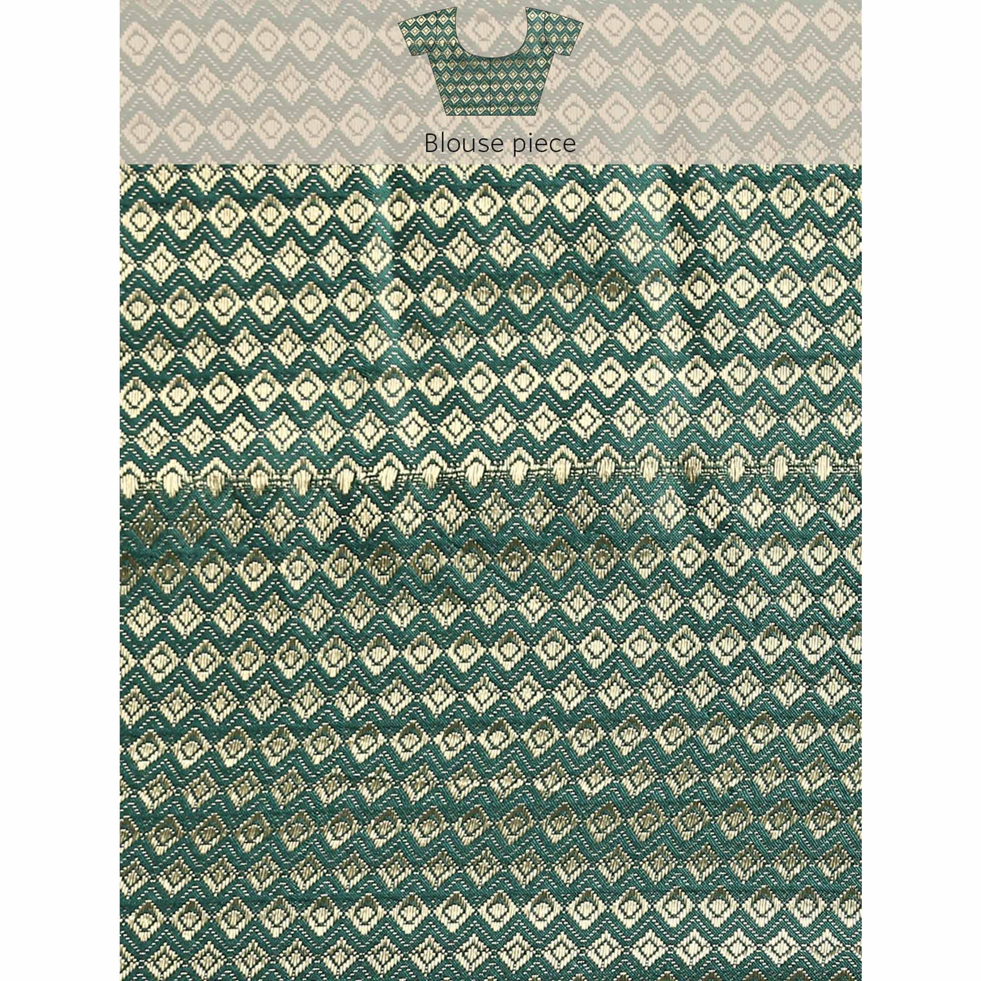 Green Foil Printed With Fancy Border Chiffon Saree