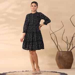 Black Printed Pure Cotton Dress