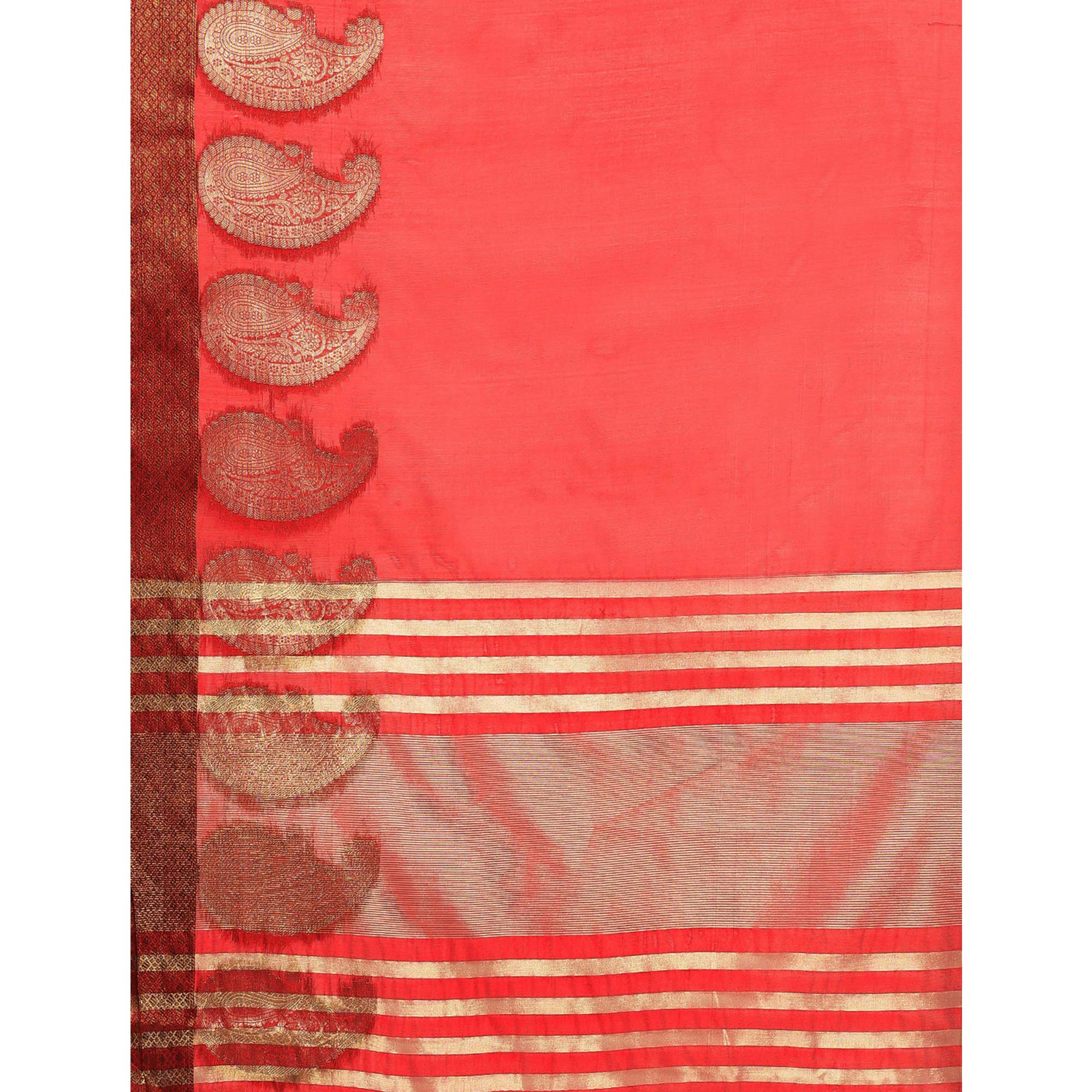 Red Woven Organza Saree