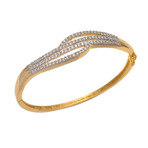 Gold Polish American Diamond Sleek Bracelet