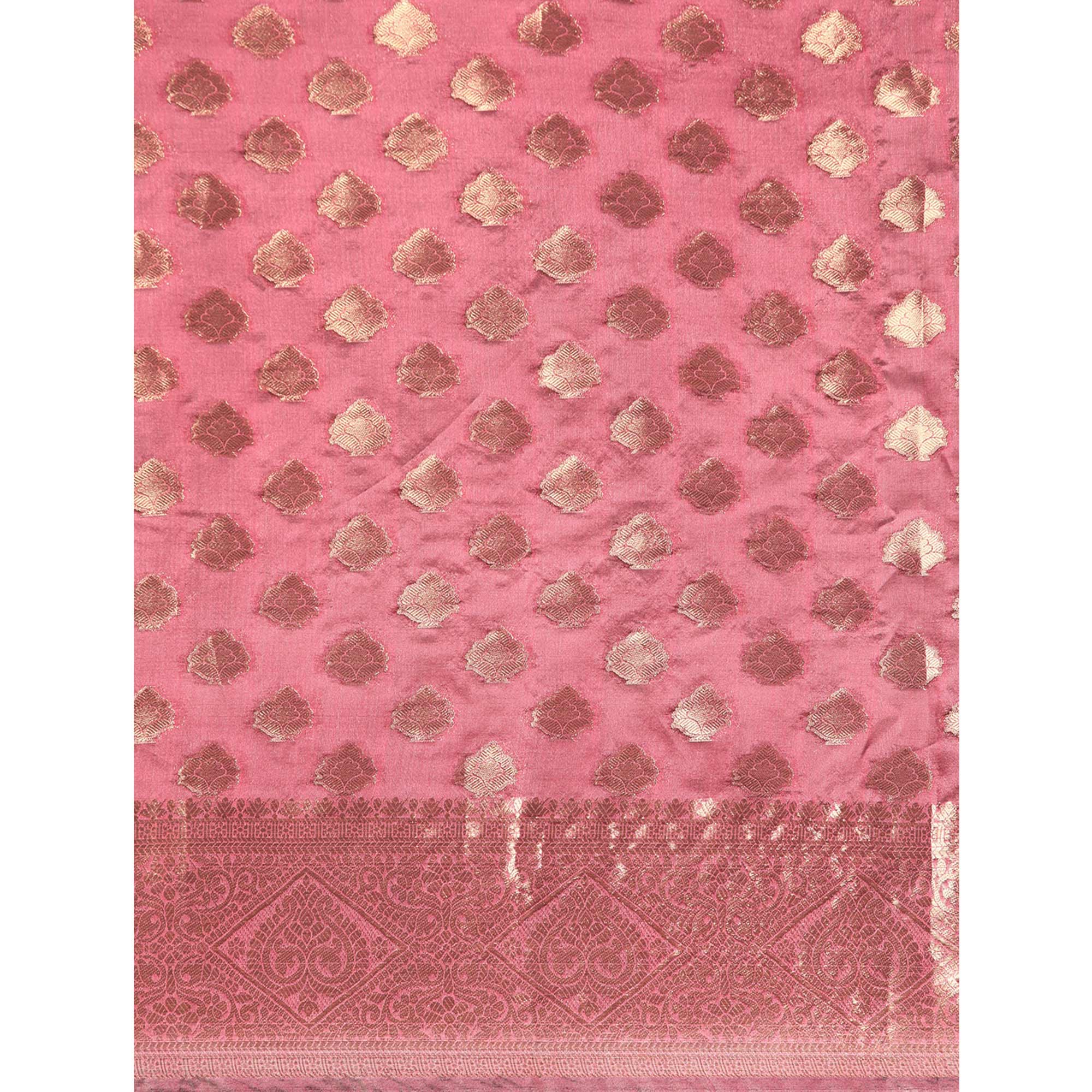 Purple Woven Organza Silk Saree With Tassels